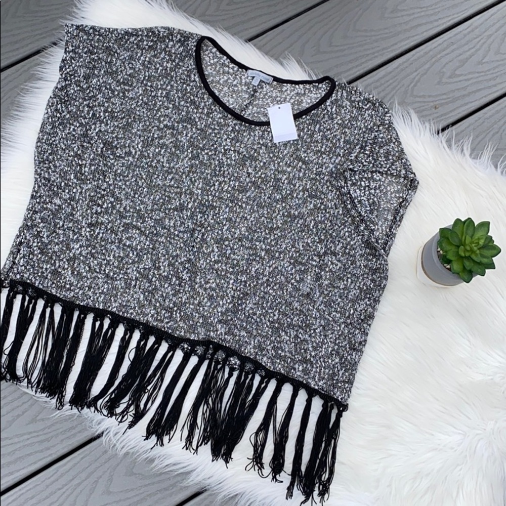 Charlotte Russe marbled fringe top